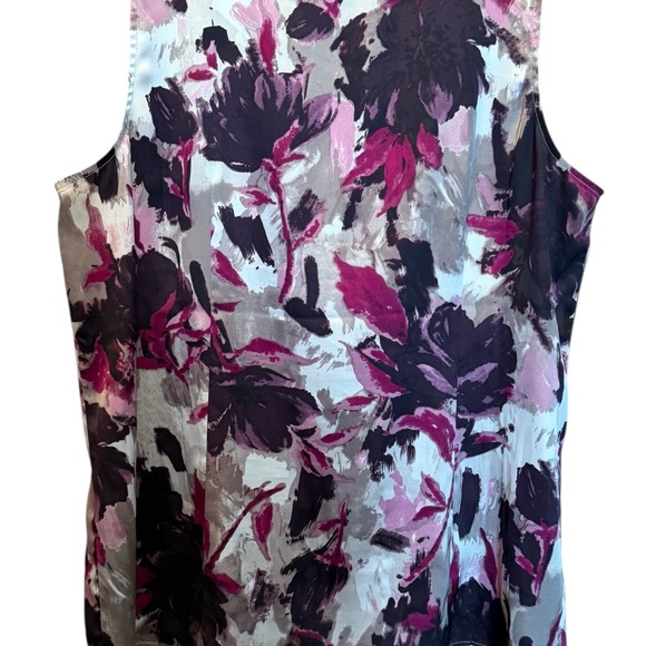 Ann Taylor Ruffled Front Sleeveless blouse Mauve and Pink - Picture 3 of 6